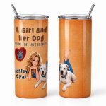a girld and dog personalized tumbler