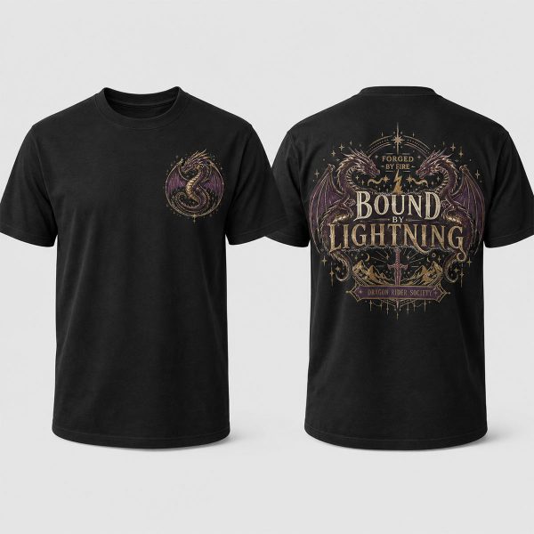 dragon riders society inspired graphic tee shirt with details