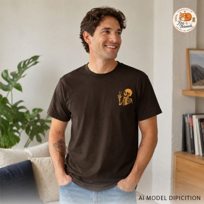 model wearing the brown have the day you deserve graphic tee