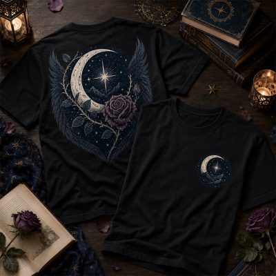 celestial fantasy book graphic tee