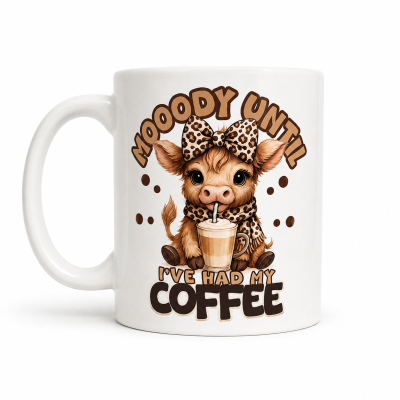 fun coffee mug with highland cow mooody until ive had my coffee