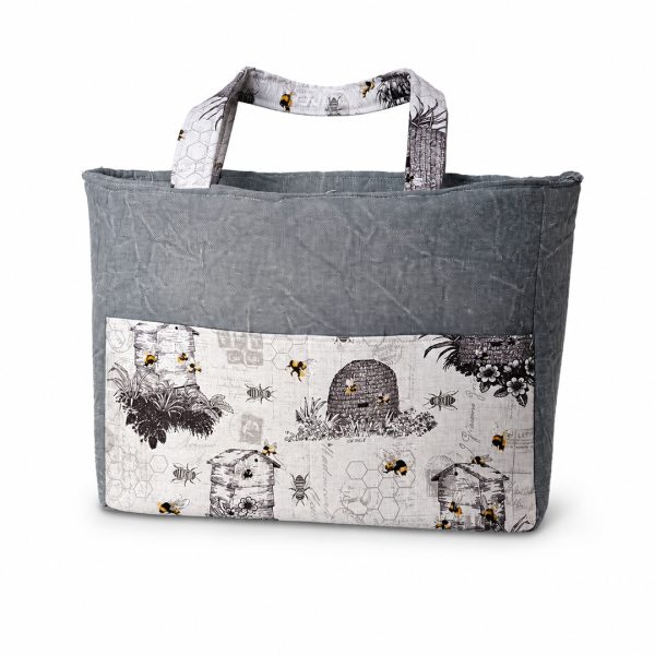 bee hive personalized tote back view