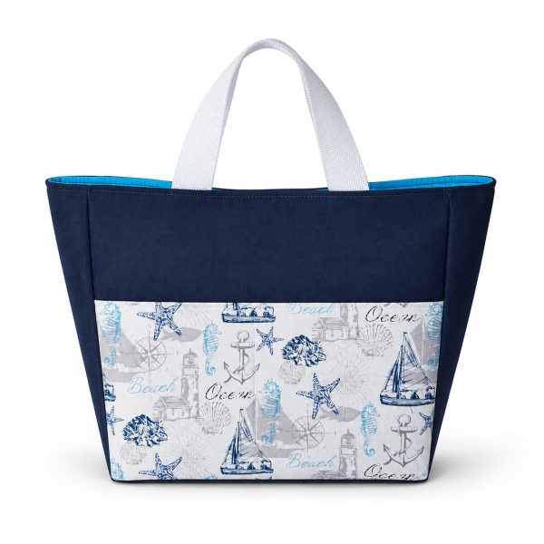 nautical personalized tote back view