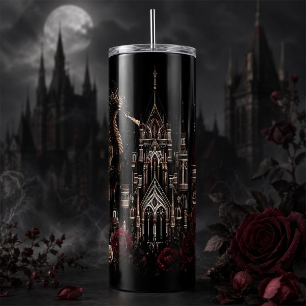 gothic themed cathedral tumbler