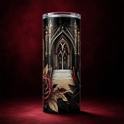 gothic themed cathedral tumbler