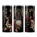 gothic rose themed cathedral tumbler