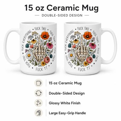 sarcastic coffee mug with details