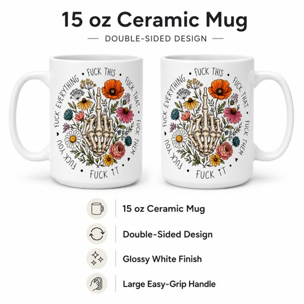 sarcastic coffee mug with details