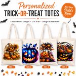 personalized trick or treat tote bag