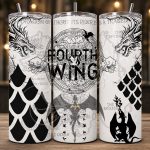 black and white fourth wing tumbler
