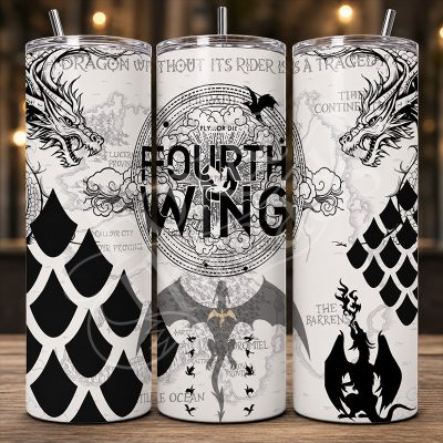 black and white fourth wing tumbler
