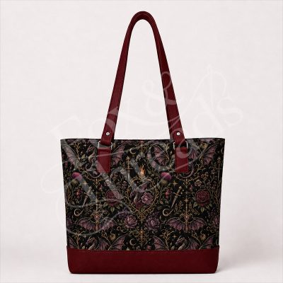 gothic dragon tote bag
