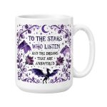 purple celestial dragon fantasy reader mug on white 15 oz ceramic mug