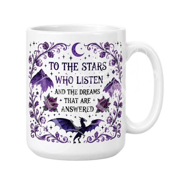 Celestial Dragon Fantasy Reader Mug purple celestial dragon fantasy reader mug on white 15 oz ceramic mug