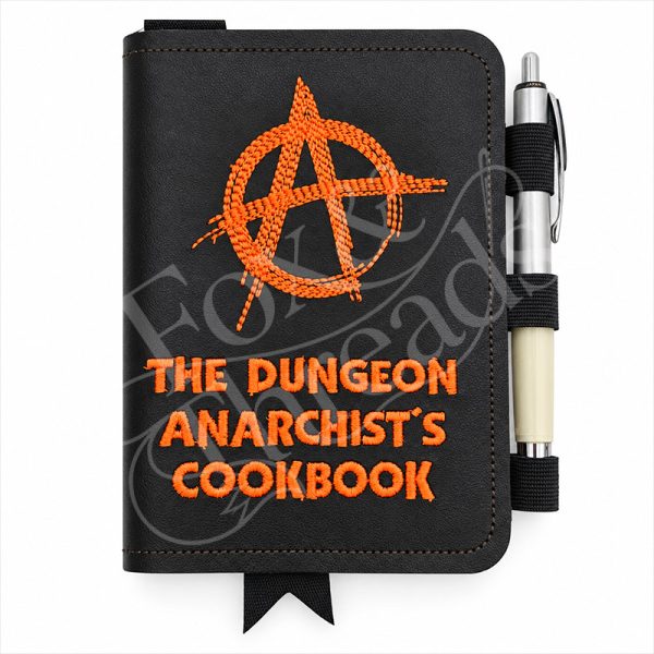 The Dungeon Anarchist’s Cookbook Embroidered Notebook Cover The Dungeon Anarchist’s Cookbook embroidered black notebook cover