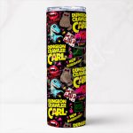 Dungeon Crawler Carl Chaos 20 oz skinny tumbler with colorful LitRPG collage artwork
