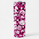 Dungeon Crawler Carl inspired pink checkerboard 20 oz skinny tumbler