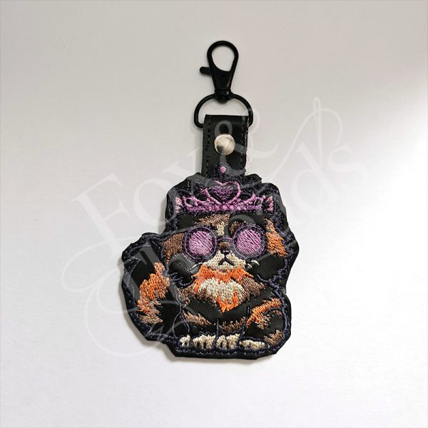 Princess Donut DCC-Inspired Embroidered Key Fob Princess Donut DCC inspired embroidered key fob with crown and purple sunglasses