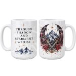 Wings and Starlight 15 oz two-sided romantasy fantasy mug
